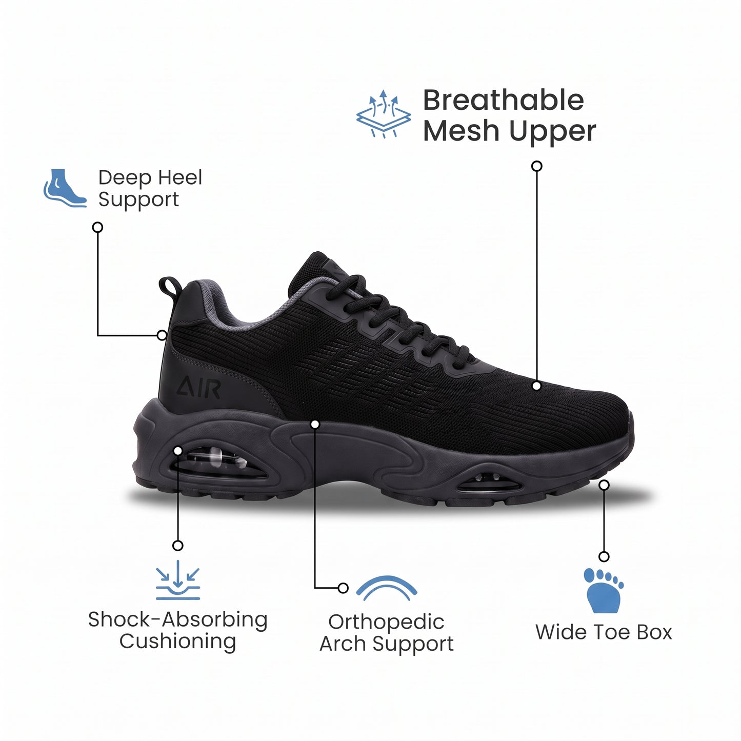 Arconism™ SHIFT-12 — Work Sneakers for Men | 12-Hour Support on Hard Floors